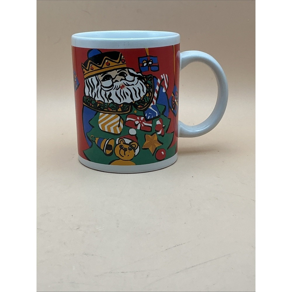 Vintage‎ Gibson Christmas Coffee Mug Santa Claus Toys Presents Tree
